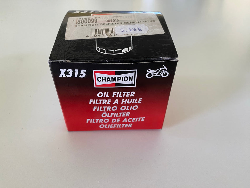 Champion Filtro de aceite X315 - COF301 Filtro de aceite Honda CB CBX - NUEVO