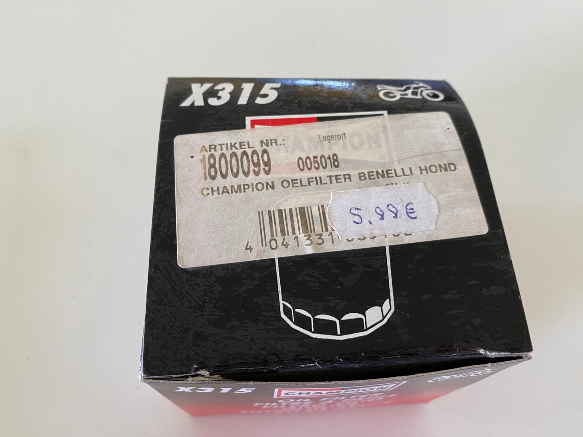 Champion Filtro de aceite X315 - COF301 Filtro de aceite Honda CB CBX - NUEVO