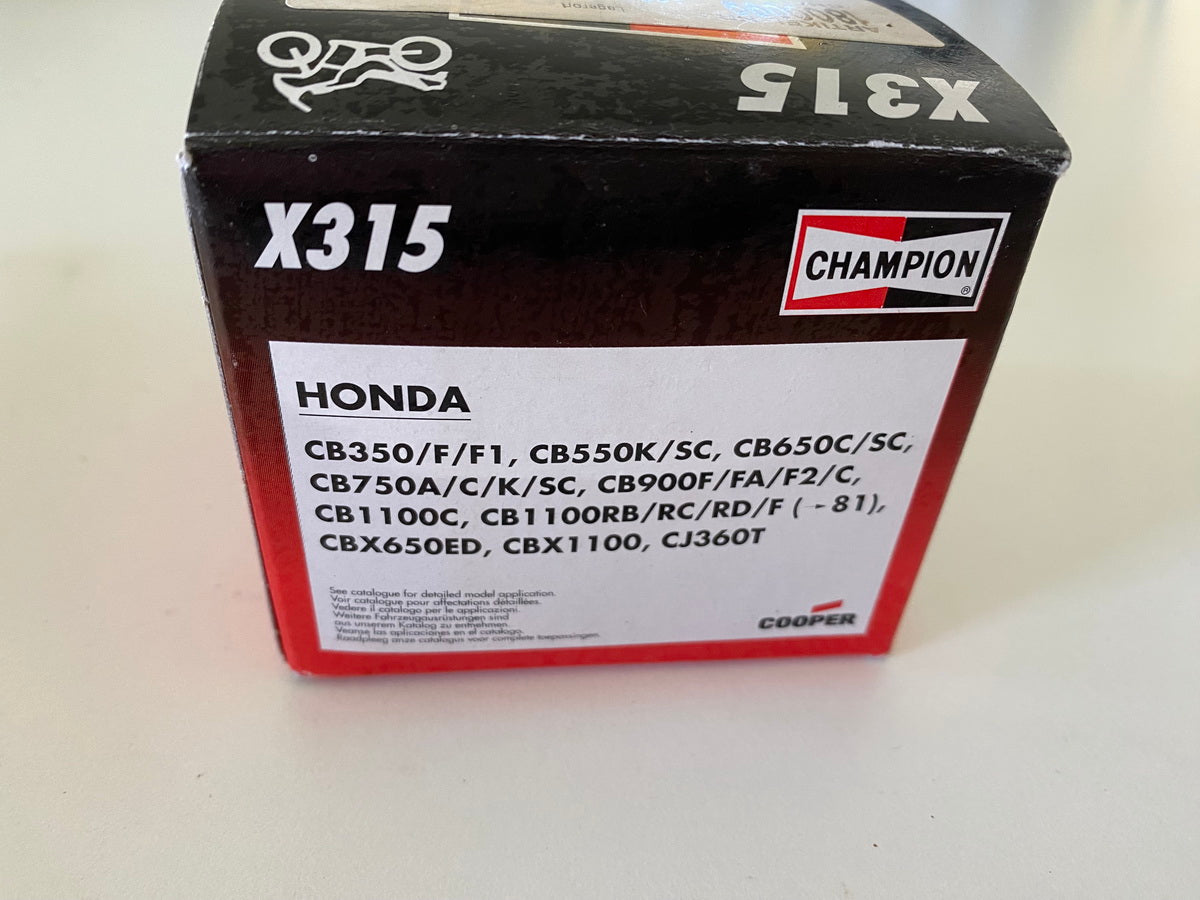 Champion Filtro de aceite X315 - COF301 Filtro de aceite Honda CB CBX - NUEVO