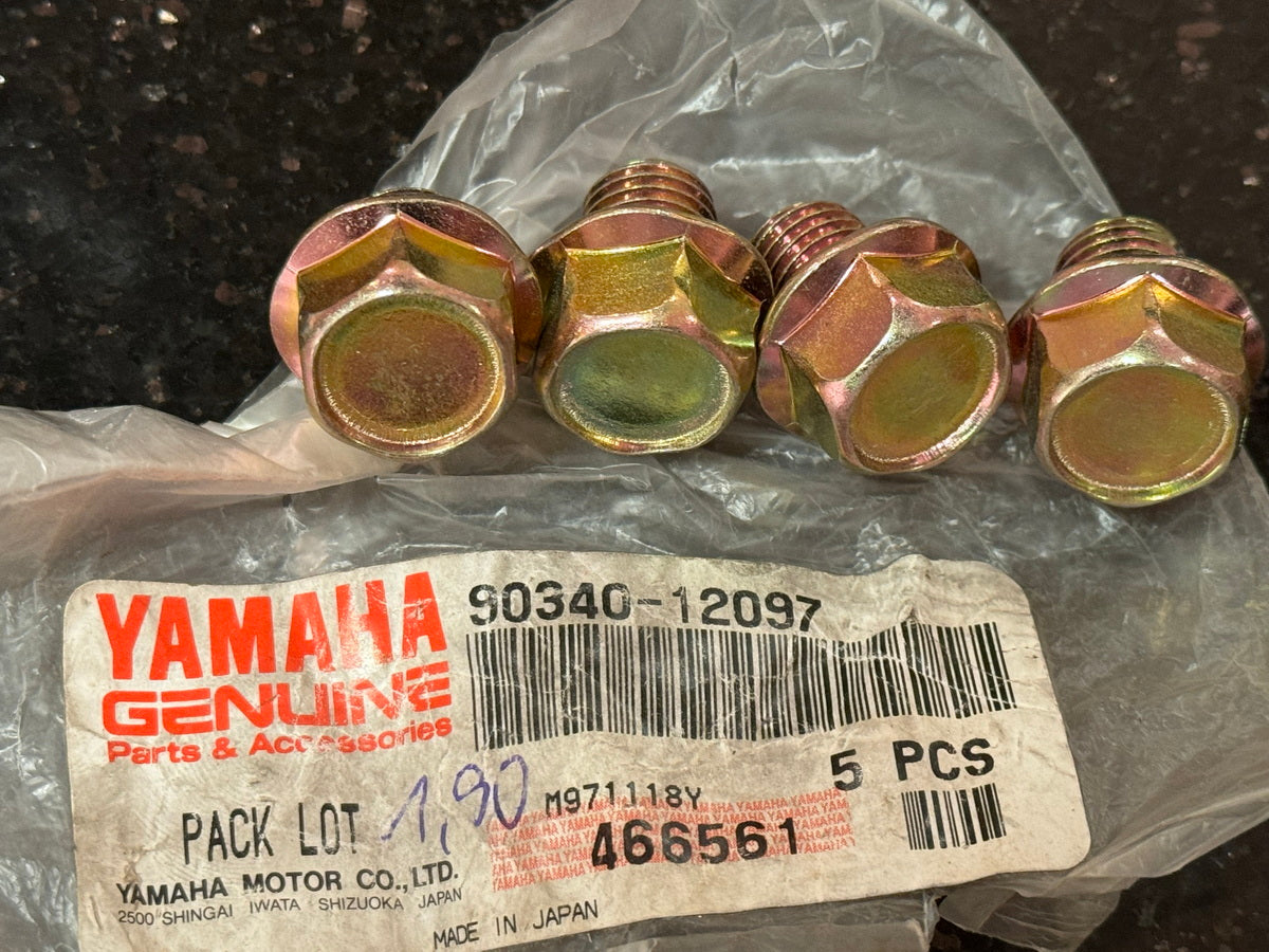 YAMAHA TT XT YFM YBR YS original Verschlussschraube Zylinder Satz 4 Stück - NEU