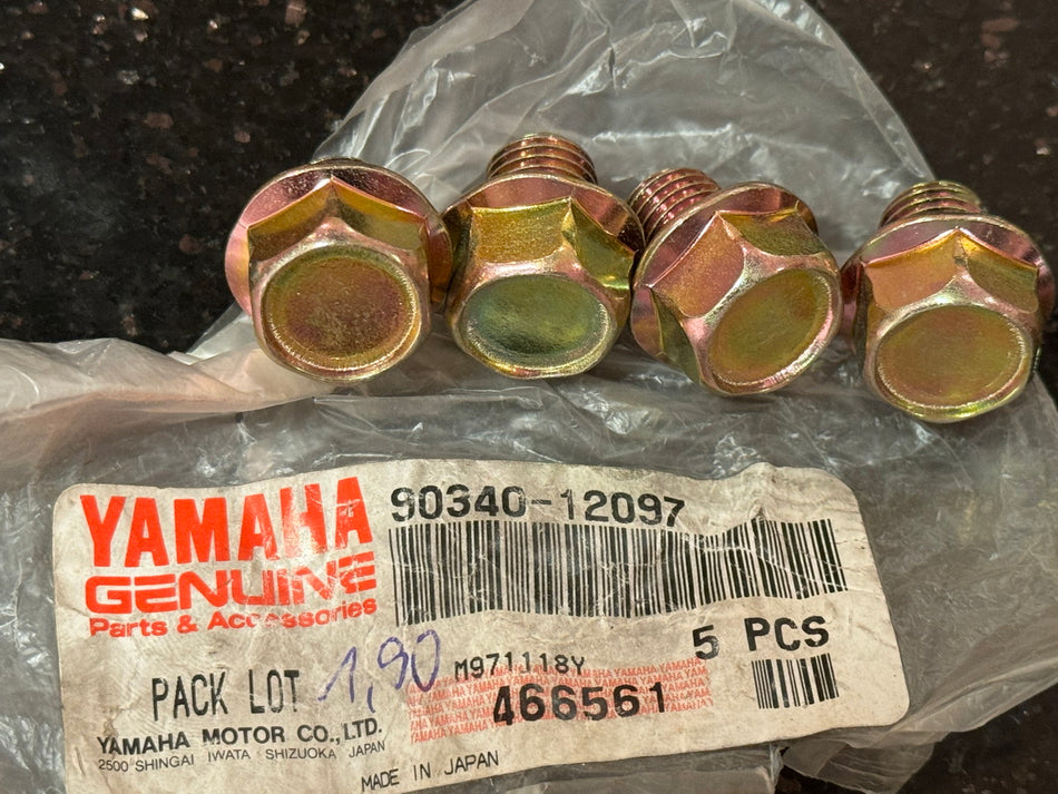 YAMAHA TT XT YFM YBR YS original Verschlussschraube Zylinder Satz 4 Stück - NEU