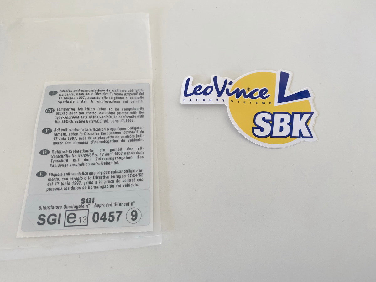 Leo Vince SBK Aufkleber Plakette Emblem Auspuff 412132R - NEU