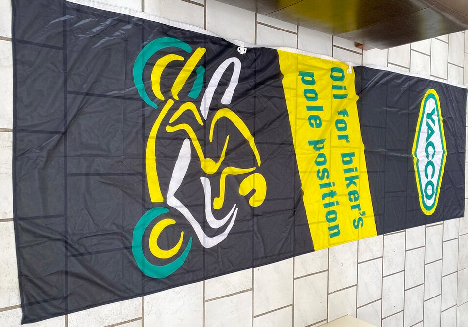 Bandera publicitaria Bandera Bandera Bandera YAGGO aprox. 360 cm x 120 cm - NUEVO