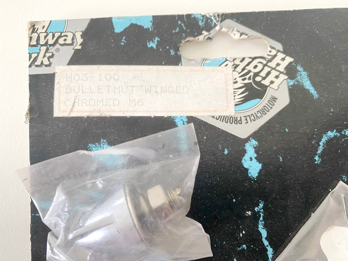 Highway Hawk Hutmuttern M6 Chrome 7 Stück Bulletnut Winged - NEU