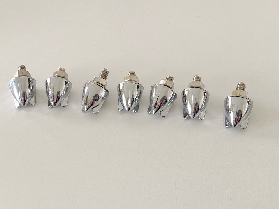Highway Hawk Hutmuttern M6 Chrome 7 Stück Bulletnut Winged - NEU