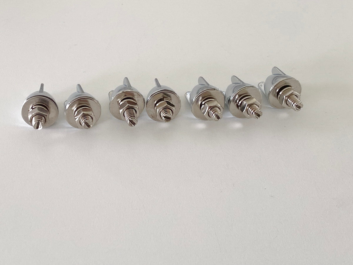 Highway Hawk Hutmuttern M6 Chrome 7 Stück Bulletnut Winged - NEU