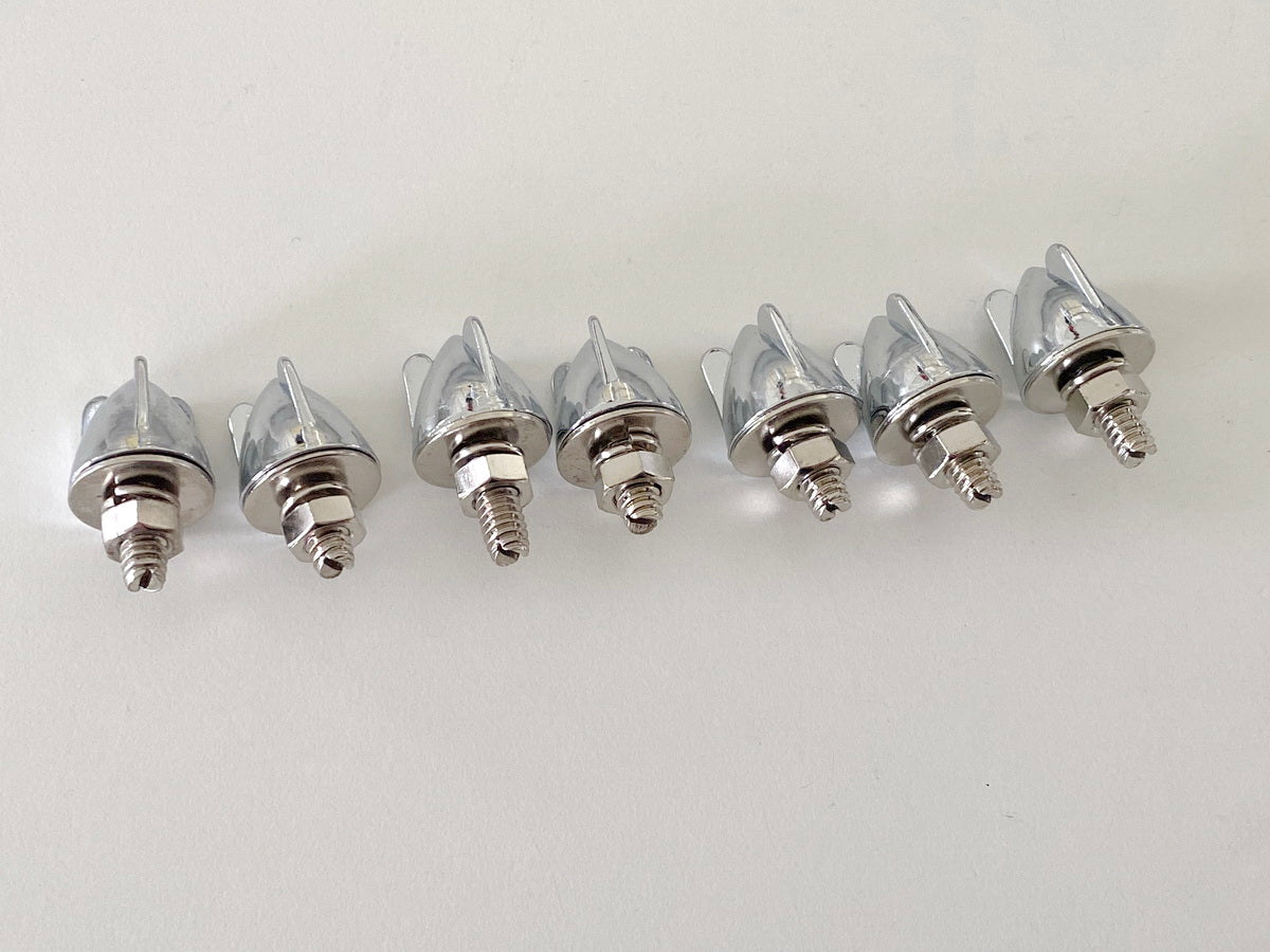 Highway Hawk Hutmuttern M6 Chrome 7 Stück Bulletnut Winged - NEU