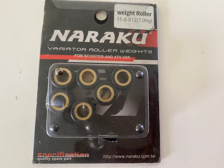 Naraku HD Variator Rollers Variomatic Weights 6 Pieces 15x12 7.0g NK915.070 - NEW