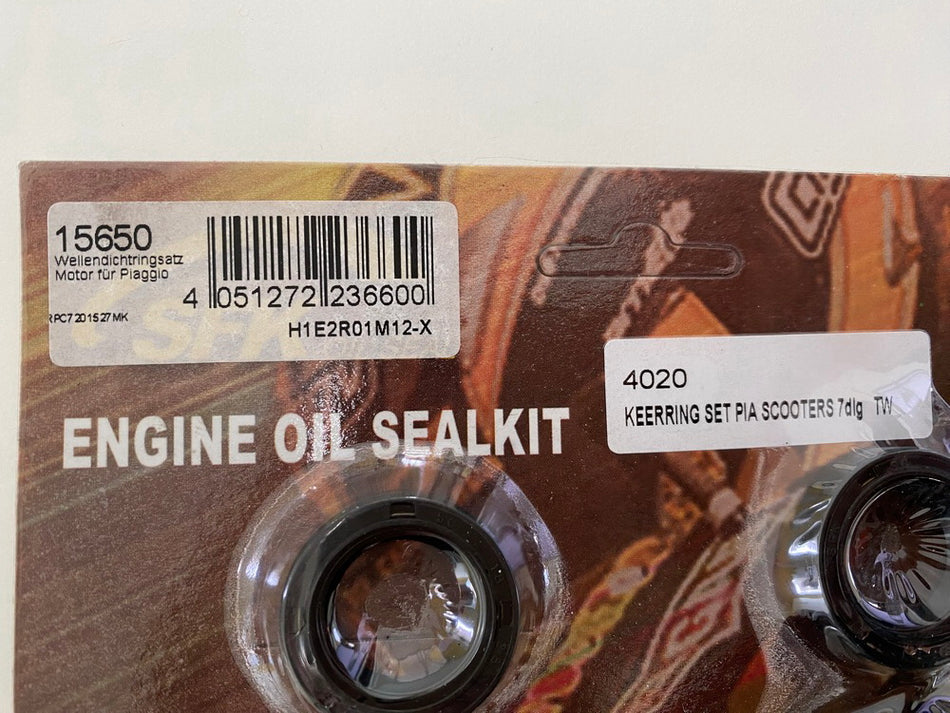Shaft Seal Kit Gaskets Engine Piaggio 15650 - NEW