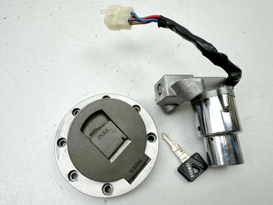 YAMAHA FZX 750 2MU (2JE) Cerradura de encendido original, tapa de gasolina, 1 llave, juego de cerraduras