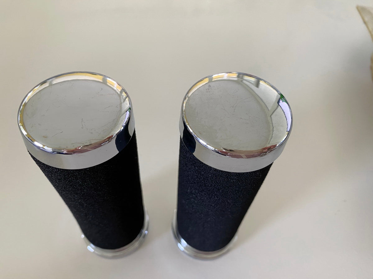 Puños de manillar cromados H45-012 Custom Grip Set de espuma de 25mm - NUEVO