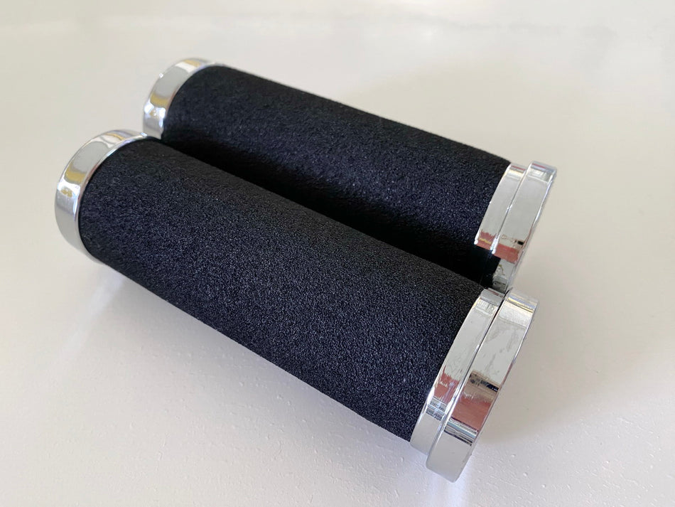 Chrome Lenkergriffe Griffgummis H45-012 Custom Griffset Foam 25mm - NEU