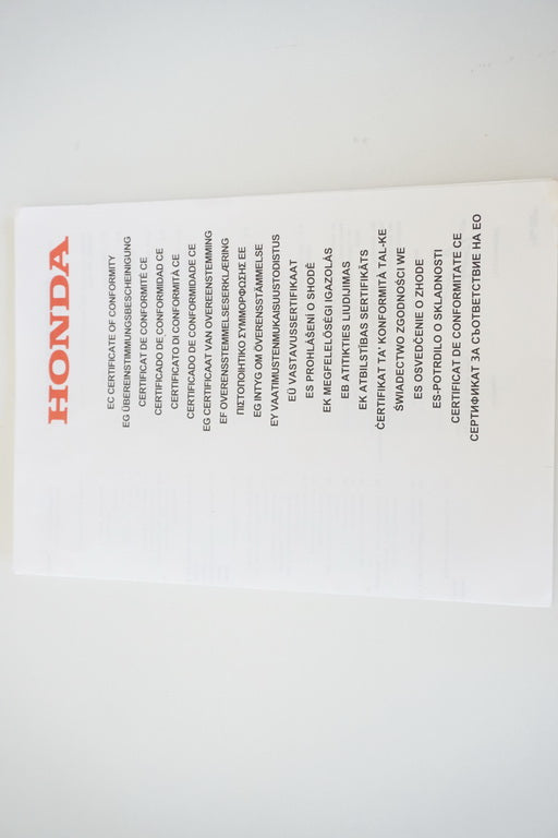 HONDA NSC 50 WH AF72 VISION RAHMEN & BRIEF COC - PAPIERE FRAME