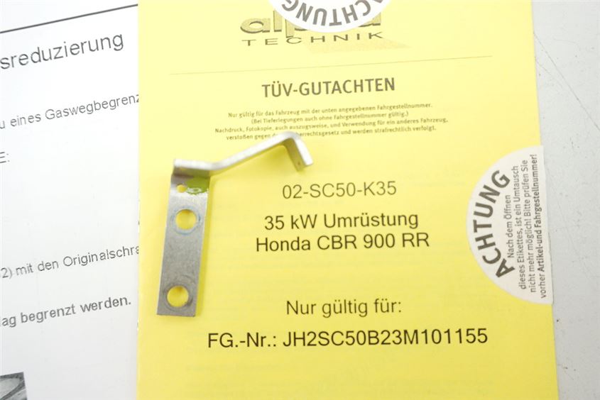 HONDA CBR 900 SC50 LIMITACIÓN 35 KW ALPHATECHNIK
