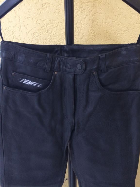 MOTORCYCLE TROUSERS - WOMEN'S - LEATHER TROUSERS - AS NEW - SIZE 38