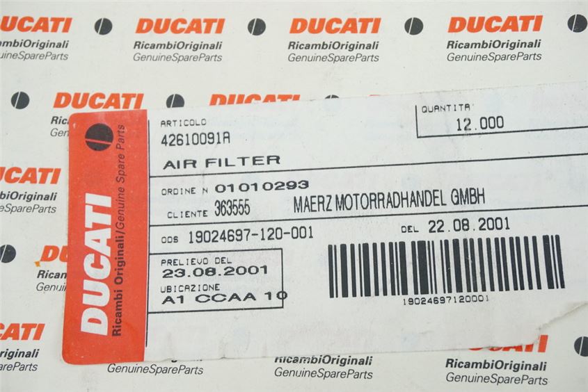 DUCATI 900 SS SUPERSPORT FILTRO DE AIRE - NUEVO