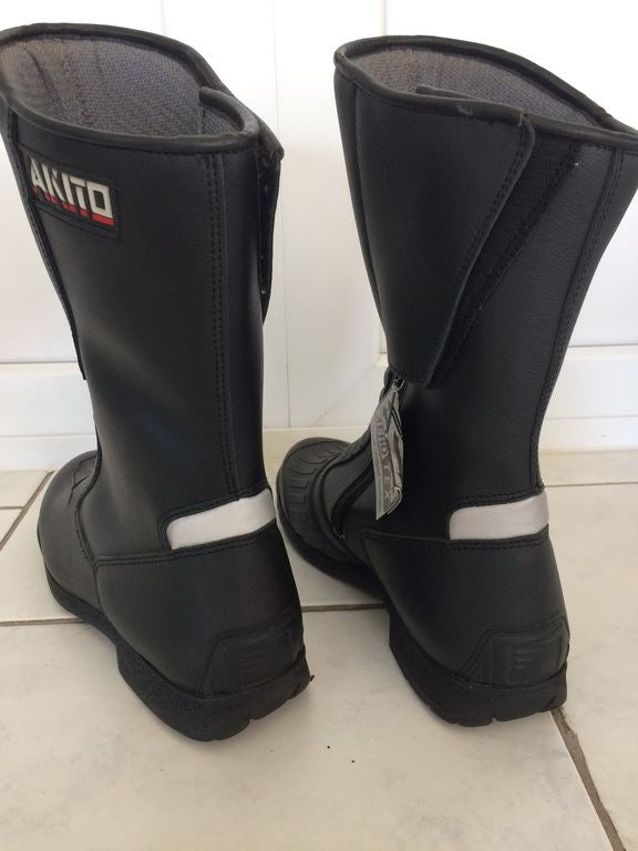 AKITO MOTORCYCLE BOOTS BLACK SIZE 39