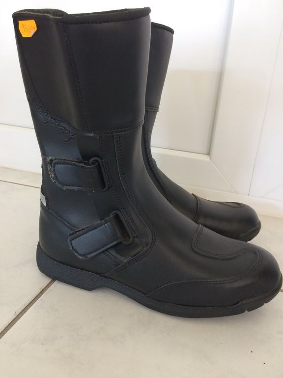 MOTORCYCLE BOOTS LEATHER BLACK SIZE 40
