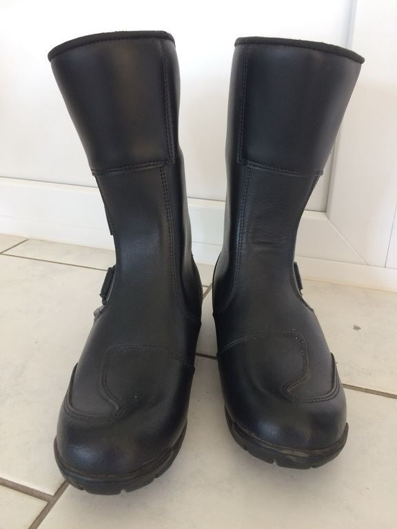 MOTORCYCLE BOOTS LEATHER BLACK SIZE 40