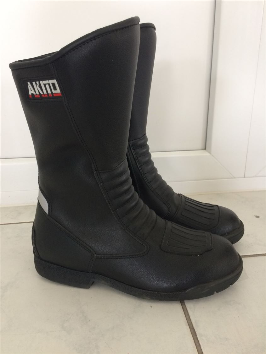AKITO MOTORCYCLE BOOTS BLACK LEATHER SIZE 37