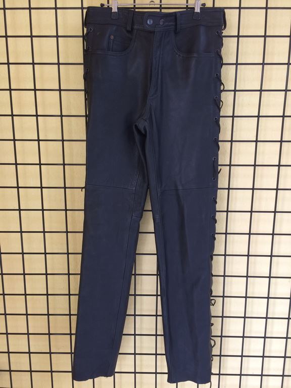 MOTORCYCLE LEATHER PANTS AKITO WITH SIDE LACING SIZE 50