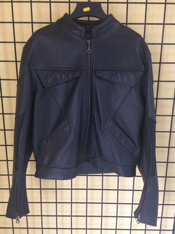 MOTORCYCLE LEATHER JACKET BLACK SIZE 52