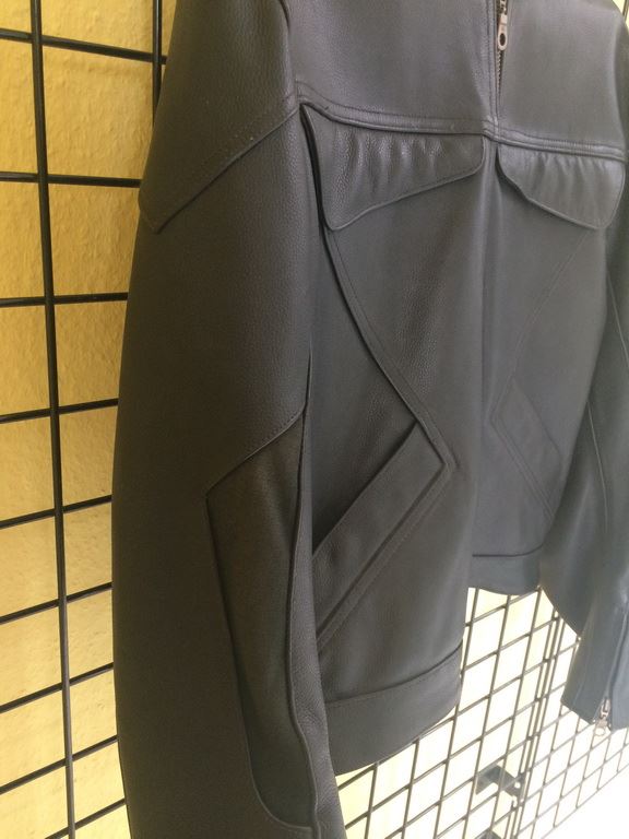 MOTORCYCLE LEATHER JACKET BLACK SIZE 52
