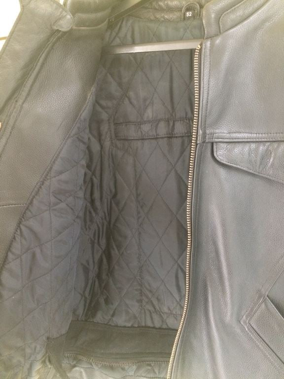 MOTORRADJACKE LEDERJACKE SCHWARZ GRÖßE 52