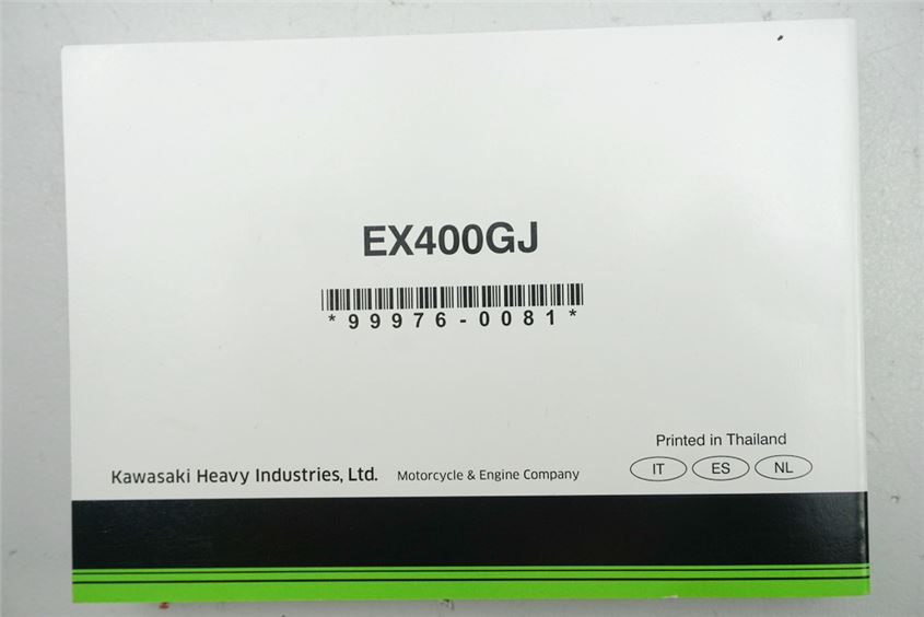 KAWASAKI NINJA 400 EX400G MANUAL DE INSTRUCCIONES - IT - ES - NL