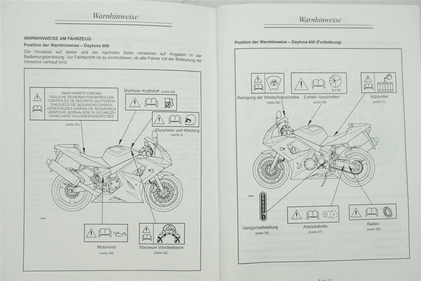 HANDBUCH BEDIENUNGSANLEITUNG TRIUMPH DAYTONA 600 03-06