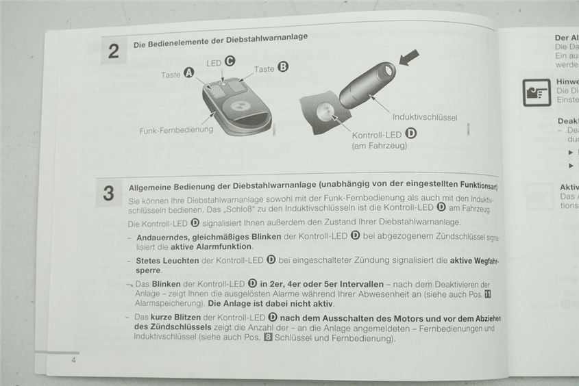 MANUAL OPERATING INSTRUCTIONS BMW DWA IMMOBILIZER WITH REMOTE CONTROL