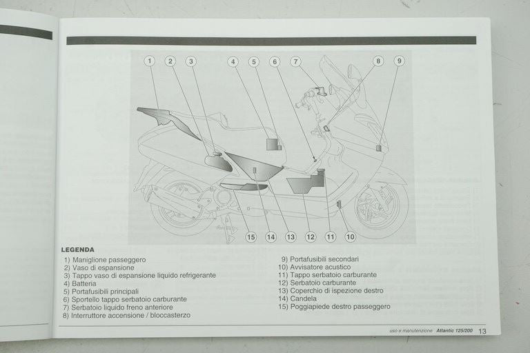 MANUAL DE INSTRUCCIONES APRILIA ATLANTIC 125-200 / 03-05