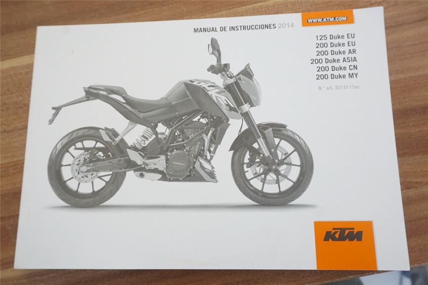 KTM DUKE 125 ABS A3 BEDIENUNGSANLEITUNG HANDBUCH SPANISCH MANUAL DE INSTRUCCIONES