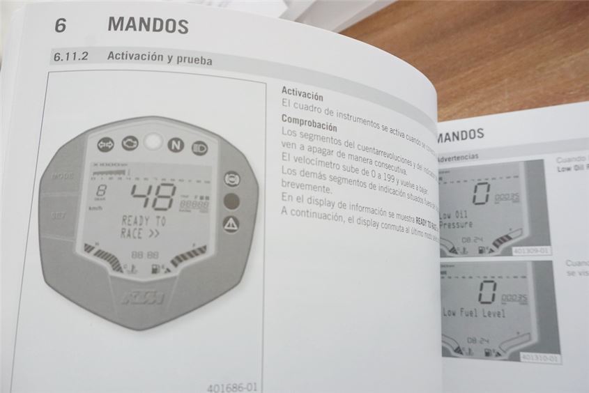 KTM DUKE 125 ABS A3 BEDIENUNGSANLEITUNG HANDBUCH SPANISCH MANUAL DE INSTRUCCIONES