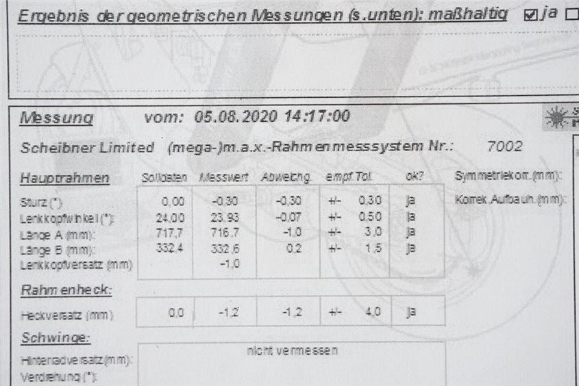 DUCATI SUPERSPORT 939 FRAME & REGISTRATION COC FRAME - MEASUREMENT PROTOCOL