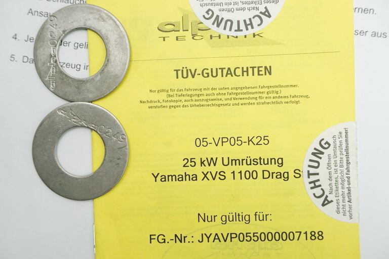 YAMAHA XVS 1100 VP05 CLASSIC DRAG STA DROSSELSATZ 25 KW 34 PS ALPHA TECHNIK DROSSEL