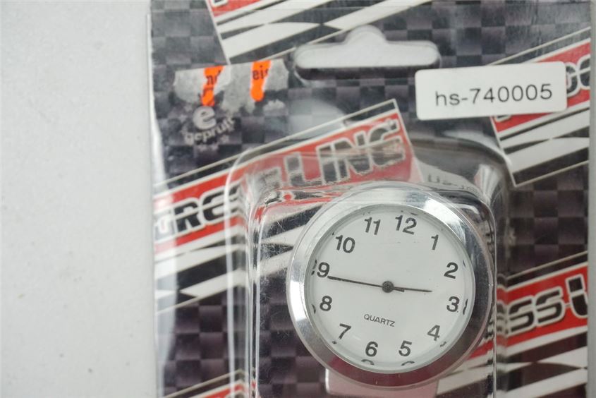 RELOJ DE MANILLAR CUARZO PARA MANILLAR DE MOTO ALUMINIO/PLATA PROGRESSLINE