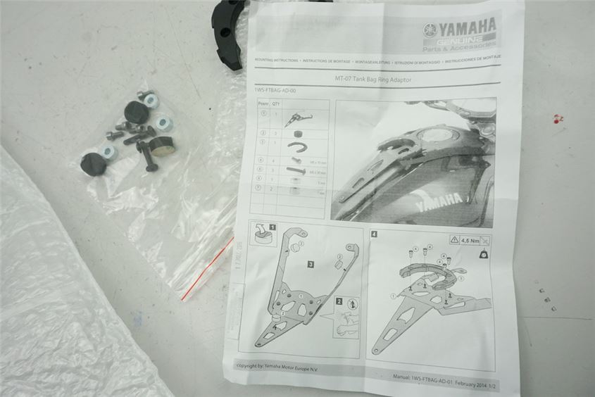 YAMAHA MT07 ADAPTER TANKRUCKSACK HALTER - 1WS-FTBAG-AD
