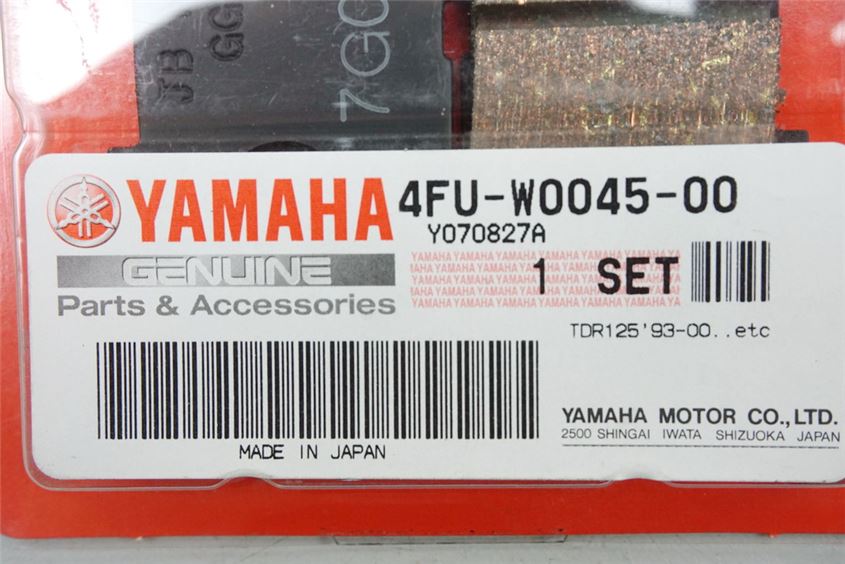 BREMSBELÄGE YAMAHA TDR 125 R 93-00 - BREMSKLÖTZE 4FU-W0045-00