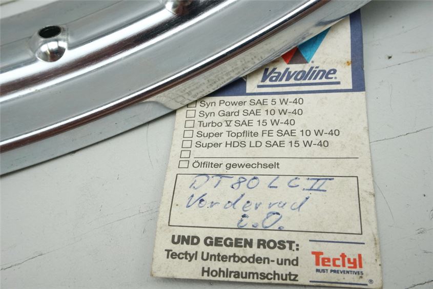 YAMAHA DT 80 LC II - FELGENKRANZ VORDERRAD FELGE VORN