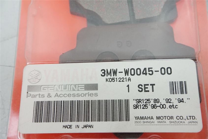 BRAKE PADS YAMAHA SR 125 - BRAKE LININGS - 3WM-W0045-00