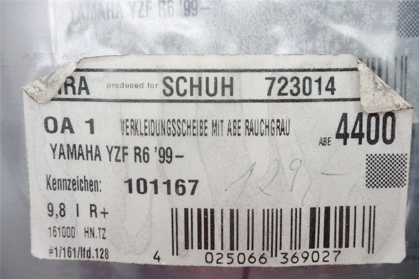 YAMAHA R6 RJ03 WINDSCHILD MRA VERKLEIDUNGSSCHEIBE RAUCHGRAU