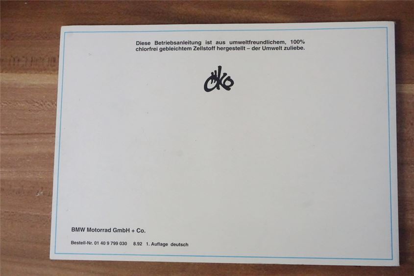 BMW K 1100 RS BETRIEBSANLEITUNG HANDBUCH