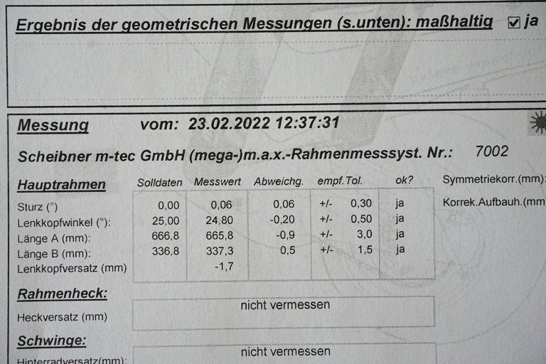 HONDA CBF 600 NABS PC38 FRAME & PAPERS COC FRAME - MEASUREMENT PROTOCOL